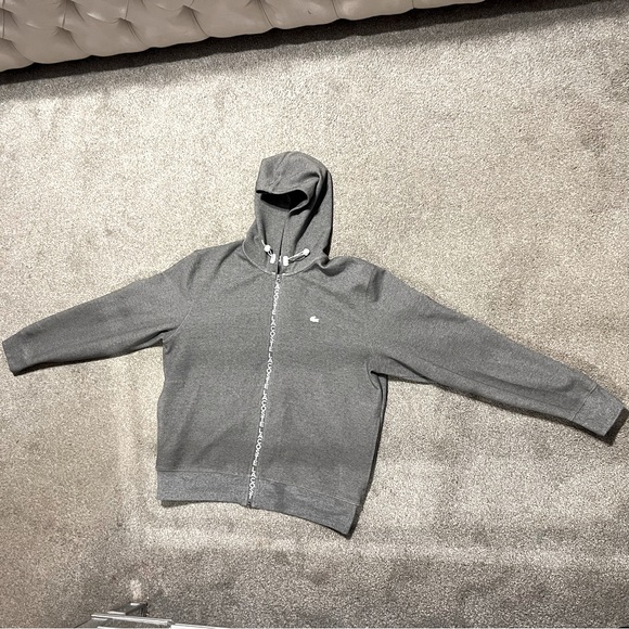 Lacoste Men’s Cotton Blend Lettered Zip-Up Hoodie in Grey - Size XXL - Picture 3 of 6
